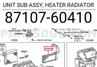 Toyota 8710760410 UNIT SUB-ASSY, HEATER RADIATOR