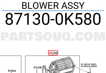 Toyota 871300K580 BLOWER ASSY
