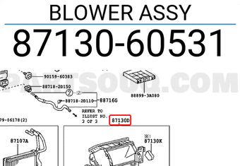 Toyota 8713060531 BLOWER ASSY
