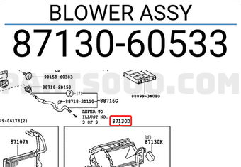 Toyota 8713060533 BLOWER ASSY