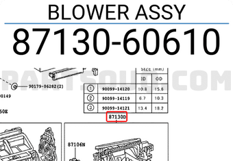 Toyota 8713060610 BLOWER ASSY