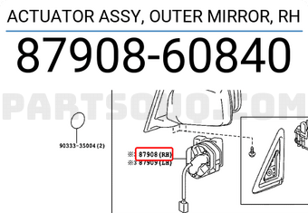 Toyota 8790860840 ACTUATOR ASSY, OUTER MIRROR, RH