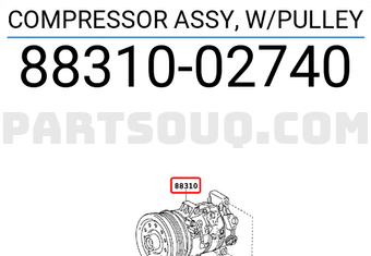 Toyota 8831002740 COMPRESSOR ASSY, W/PULLEY