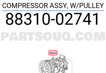 Toyota 8831002741 COMPRESSOR ASSY, W/PULLEY