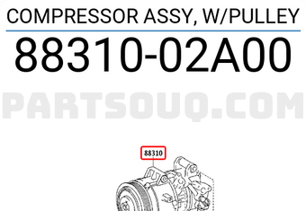 Toyota 8831002A00 COMPRESSOR ASSY, W/PULLEY