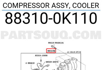 Toyota 883100K110 COMPRESSOR ASSY, COOLER