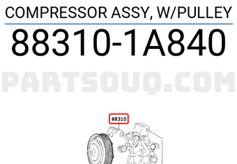 Toyota 883101A840 COMPRESSOR ASSY, W/PULLEY