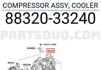 Toyota 8832033240 COMPRESSOR ASSY, COOLER