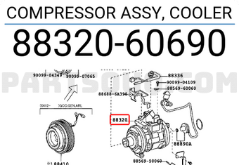 Toyota 8832060690 COMPRESSOR ASSY, COOLER