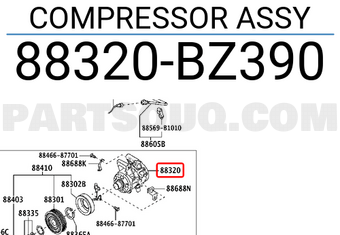 Toyota 88320BZ390 COMPRESSOR ASSY