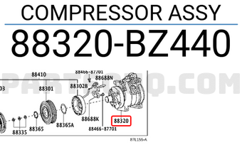 Toyota 88320BZ440 COMPRESSOR ASSY