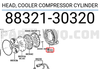 Toyota 8832130320 HEAD, COOLER COMPRESSOR CYLINDER