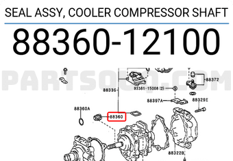 Toyota 8836012100 SEAL ASSY, COOLER COMPRESSOR SHAFT