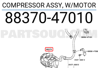 Toyota 8837047010 COMPRESSOR ASSY, W/MOTOR