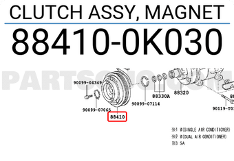 Toyota 884100K030 CLUTCH ASSY, MAGNET