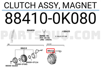 Toyota 884100K080 CLUTCH ASSY, MAGNET