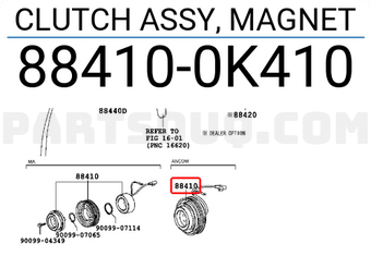 Toyota 884100K410 CLUTCH ASSY, MAGNET
