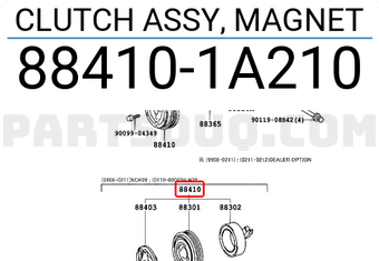 Toyota 884101A210 CLUTCH ASSY, MAGNET