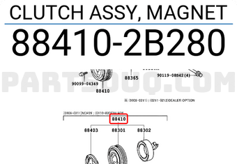 Toyota 884102B280 CLUTCH ASSY, MAGNET