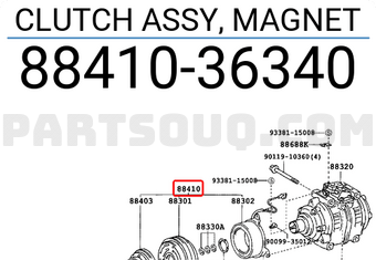 Toyota 8841036340 CLUTCH ASSY, MAGNET