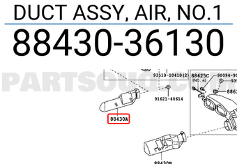 Toyota 8843036130 DUCT ASSY, AIR, NO.1