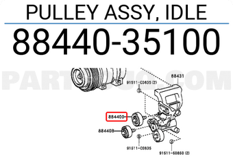 Toyota 8844035100 PULLEY ASSY, IDLE