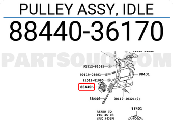 Toyota 8844036170 PULLEY ASSY, IDLE