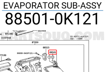 Toyota 885010K121 EVAPORATOR SUB-ASSY