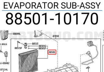 Toyota 8850110170 EVAPORATOR SUB-ASSY