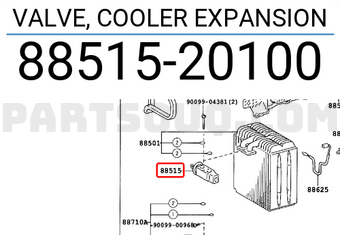 Toyota 8851520100 VALVE, COOLER EXPANSION