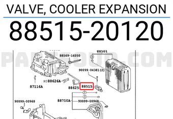 Toyota 8851520120 VALVE, COOLER EXPANSION