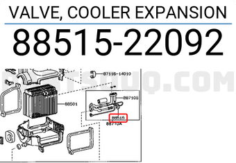 Toyota 8851522092 VALVE, COOLER EXPANSION