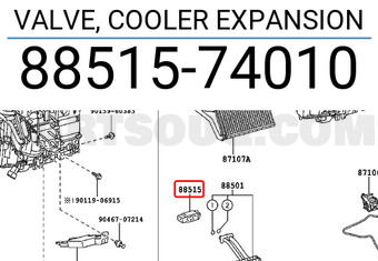 Toyota 8851574010 VALVE, COOLER EXPANSION