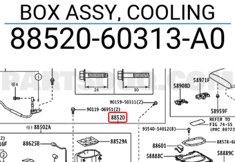 Toyota 8852060313A0 BOX ASSY, COOLING