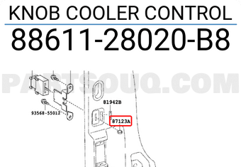 Toyota 8861128020B8 KNOB COOLER CONTROL