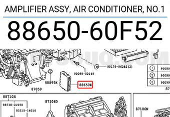 Toyota 8865060F52 AMPLIFIER ASSY, AIR CONDITIONER, NO.1