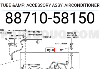 Toyota 8871058150 TUBE & ACCESSORY ASSY, AIRCONDITIONER