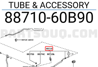 Toyota 8871060B90 TUBE & ACCESSORY