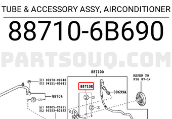 Toyota 887106B690 TUBE & ACCESSORY ASSY, AIRCONDITIONER