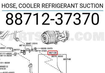 Toyota 8871237370 HOSE, COOLER REFRIGERANT SUCTION