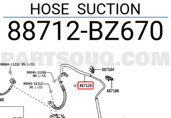 Toyota 88712BZ670 HOSE SUCTION