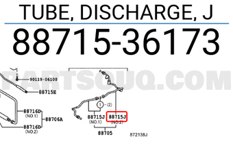 Toyota 8871536173 TUBE, DISCHARGE, J