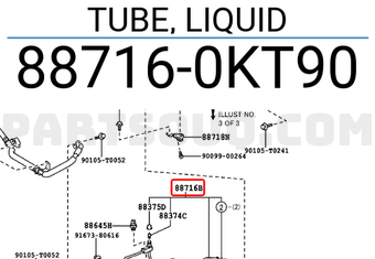 Toyota 887160KT90 TUBE, LIQUID