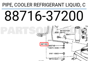 Toyota 8871637200 PIPE, COOLER REFRIGERANT LIQUID, C