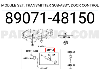 Toyota 8907148150 MODULE SET, TRANSMITTER SUB-ASSY, DOOR CONTROL