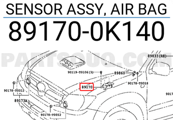 Toyota 891700K140 SENSOR ASSY, AIR BAG