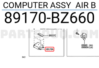 Toyota 89170BZ660 COMPUTER ASSY AIR B