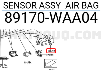 Toyota 89170WAA04 SENSOR ASSY AIR BAG