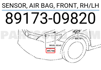 Toyota 8917309820 SENSOR, AIR BAG, FRONT, RH/LH