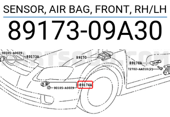 Toyota 8917309A30 SENSOR, AIR BAG, FRONT, RH/LH